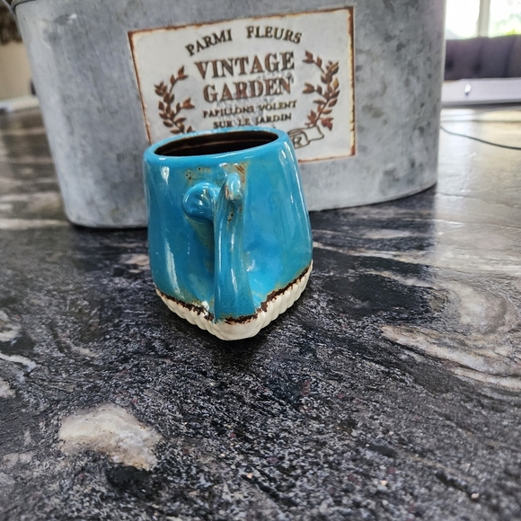 Cute Whale Pottery mug Aqua 8 ozs - Picture 6 of 6